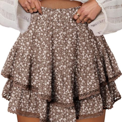 Flowy Shorts for Women Ruffle Skorts Mini Skirts High Waisted Teen Gilrs Tennis Skort Summer Shorts